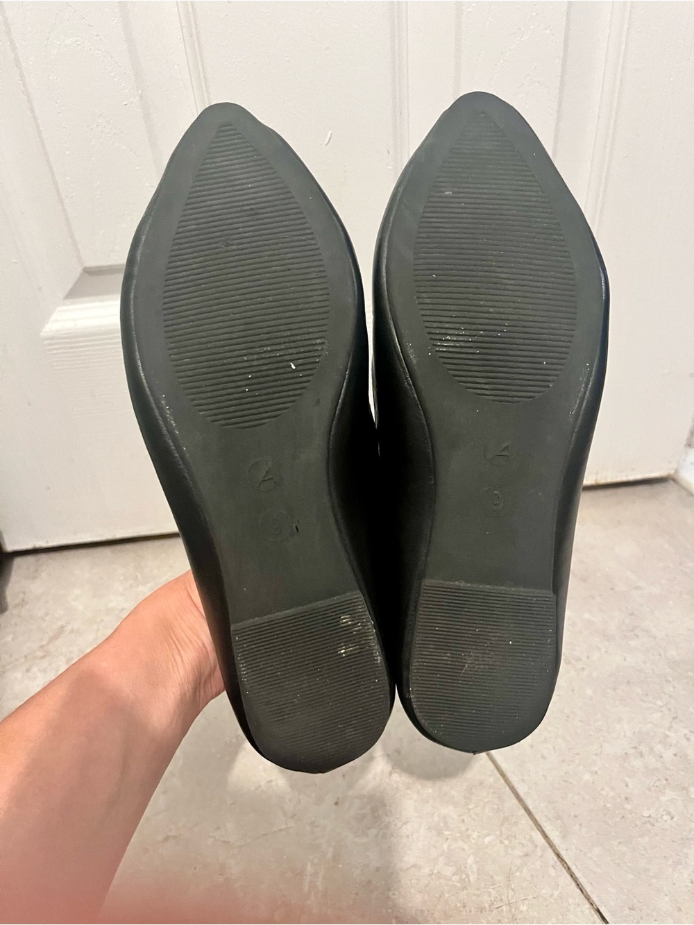 3/30$💥 Ardene Black Pointed Toe Mary Jane Ballet Flats Size 9 Women Ruched Strap - Picture 7 of 9